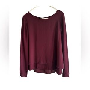 White House Black Market Deep Burgundy Blouse